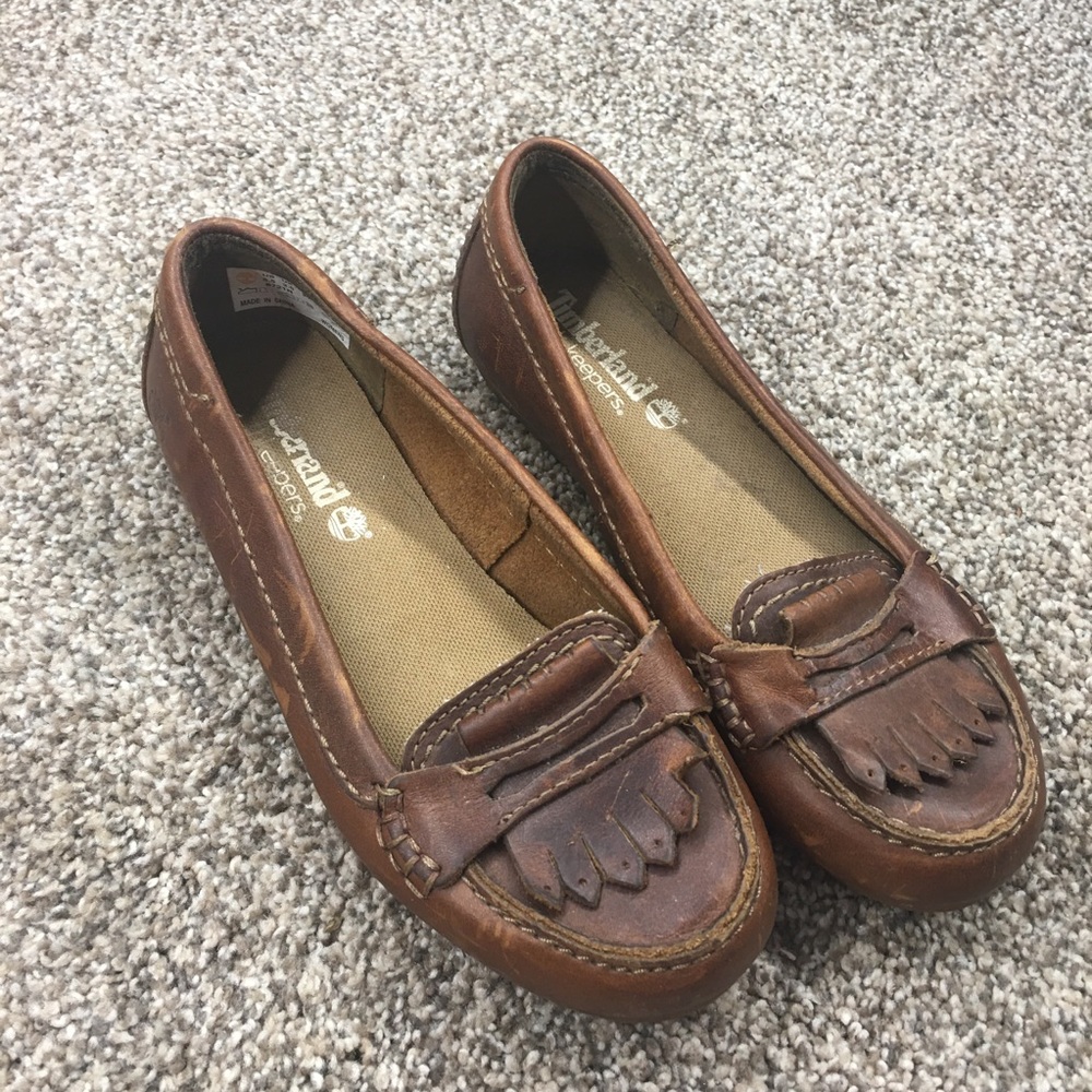 Timberland Earthkeepers Women's Sz 5.5 Brown Leather Loafers Flats Driving Soles